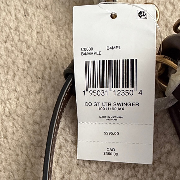 Coach Dark Brown Leather Swinger Crossbody with Gold Turnlock - Picture 8 of 12